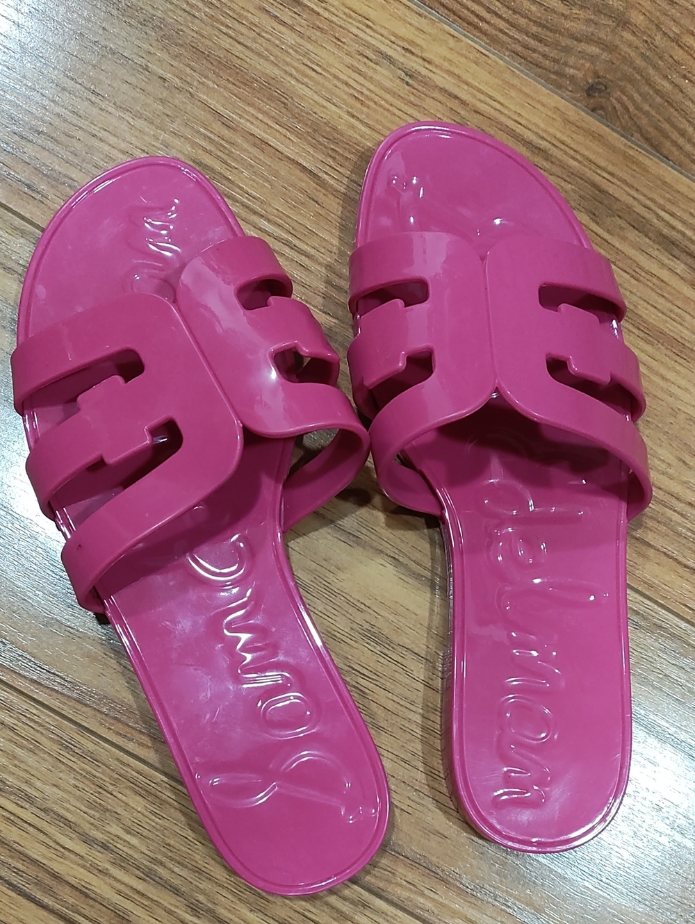 Sam Edelman Glossy Hot Pink Slide Sandals